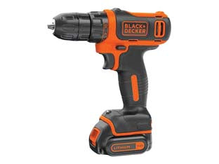 TRAPANO AVVITATORE BATTERIA LITIO 10,8V (BDCDD12QW)  1 batteria Litio da 1,5 Ah    BLACK&DECKER
