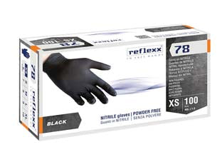 GUANTO IN NITRILE GR.4,0 SENZA POLVERE NERO- - tg.XL in conf. da 100 pz. - 2 pezzi