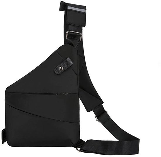 Borsa da spalla per uomo, borsa crossbody anti-furto, borsa pettorale, borsa sportiva leggera per l'outdoor (nero)