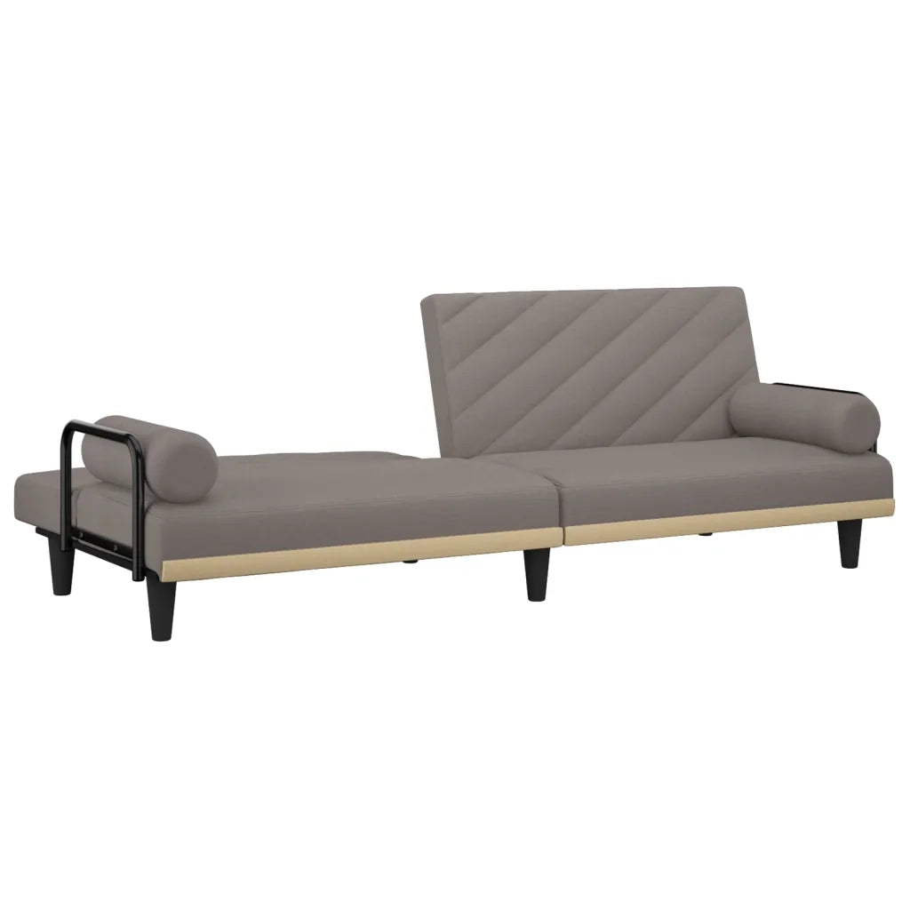 Divano Letto con Braccioli Tortora in Tessuto 351936