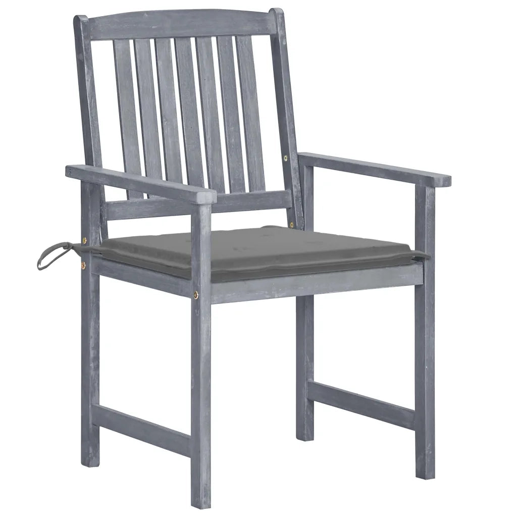 Sedie da Giardino con Cuscini 6 pz in Massello di Acacia Grigie cod mxl 76243