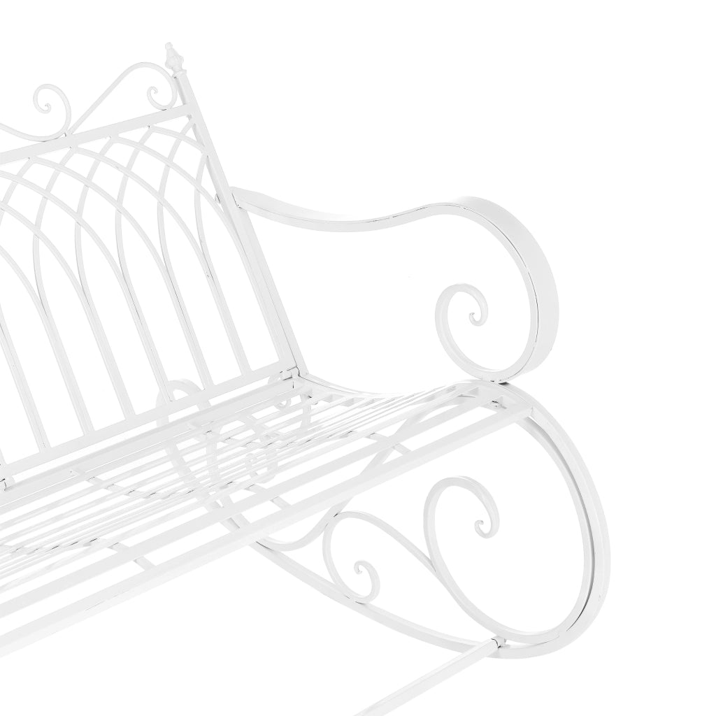 Panca a Dondolo Greenough da Giardino Vintage in Metallo 85 x 113 x 95 cm - Bianco [en.casa]