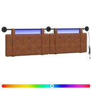 Testiera | Testata sospesa Con luce LED Marrone PU Antico