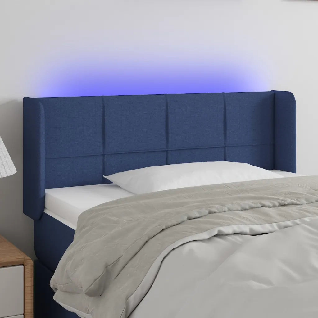 Testiera | Testata a LED Blu 83x16x78/88 cm in Tessuto