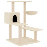 Tiragraffi per gatti Mobili per arrampicata su torre Tiragraffi piattaforma da arrampicata con tiragraffi in sisal 82,5 cm crema 02_0022525