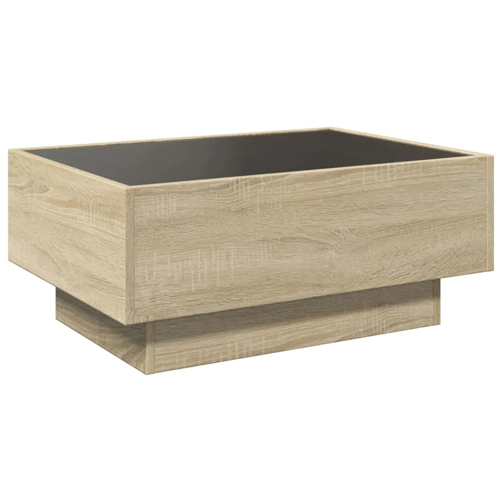 Tavolino Salotto con LED Rovere Sonoma 70x50x30 cm Multistrato