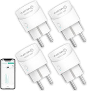 Scheda di Alimentazione Sottile con Contatore di Energia e Controllo vocale - Compatibile con Alexa/Google Home - App Tuya/Smart Life - Wi-Fi 2.4GHz - 4 pezzi.