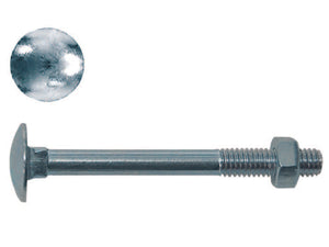 BULLONE ACCIAIO TESTA TONDA CON DADO- - ø mm.6x120 - 100 pezzi AMBROVIT