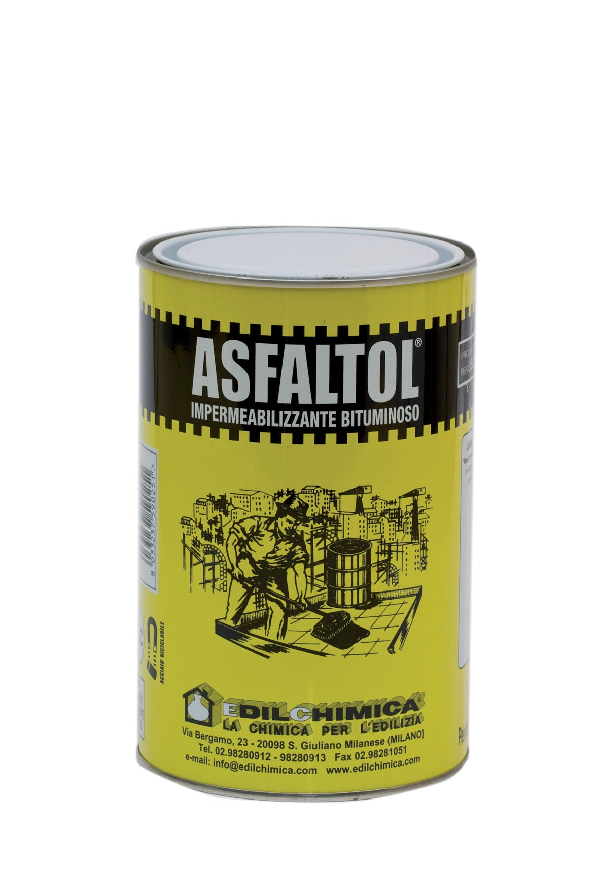 ASFALTO A FREDDO ASFALTOL DA 1,5 KG IMPERMEABILIZ- EDILCHIMICA- 9,0 pz