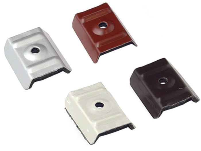 CAPPELLOTTO COPERTURE GREGATE IN ACCIAIO ZINCATO GRECA MM.15-19 CAPP- - mm.18/31x50x17 acciaio testa di moro RAL 8017 - 100 pezzi FRIULSIDER