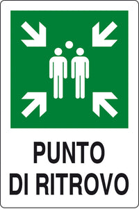 TARGA PUNTO DI RITROVO 300X200 ALLUMINIO NORMA EU- 1,0 pz