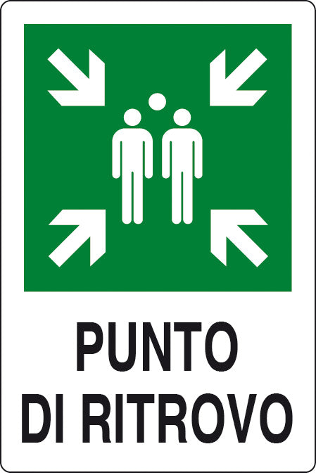 TARGA PUNTO DI RITROVO 300X200 ALLUMINIO NORMA EU- 1,0 pz