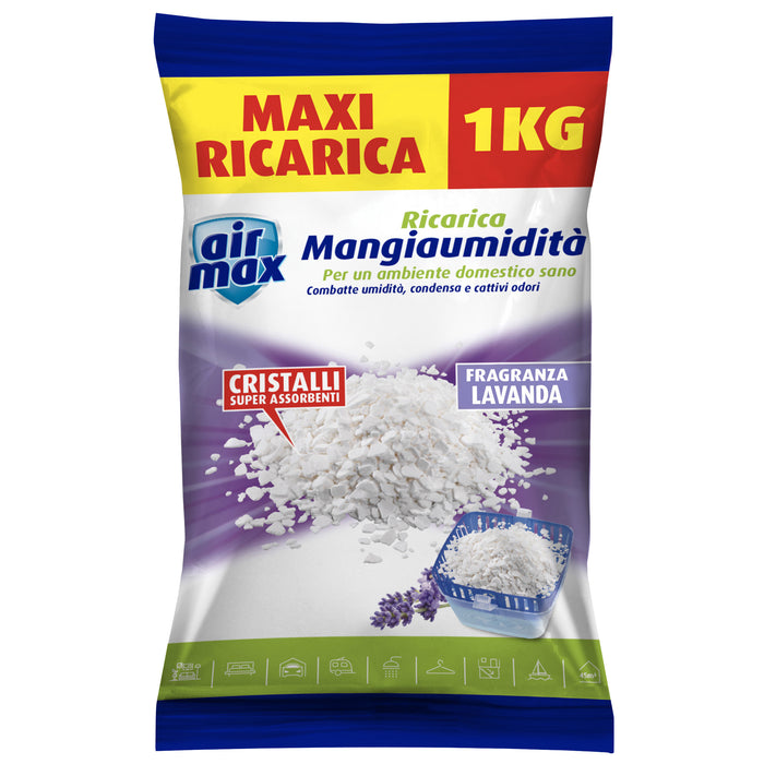 AIRMAX ASSORBIUMIDITA RICARICA SALI 1 KG LAVANDA- 6,0 pz