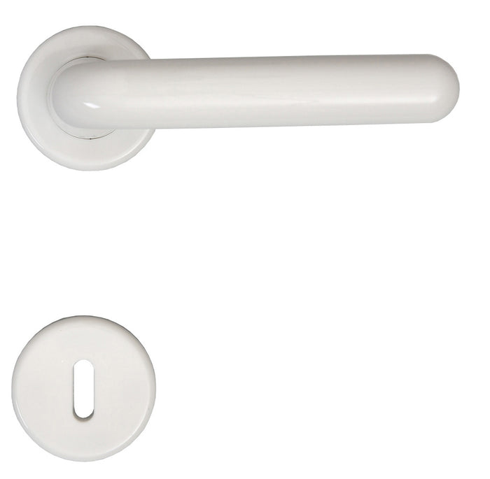 MANIGLIA RESINA MARGHERITA C/BOCCHETTA BIANCO- MINUMET- 10,0 coppie