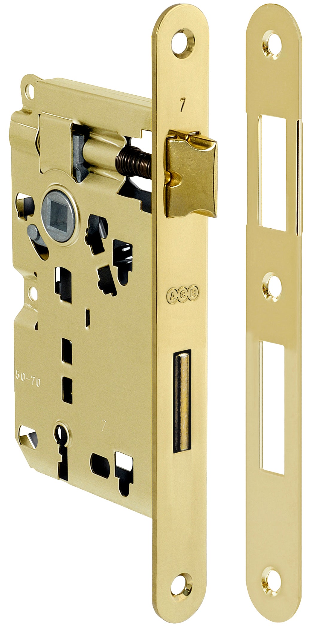 PATENT SERRATURA OTTONATA AGB Q.8/70 50 MM B.TONDO- ALBAN GIACOMO- 5,0 pz