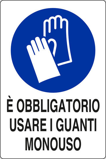 TARGA 20X30 EOBBL.USARE GUANTI MONOUSO- 10,0 pz