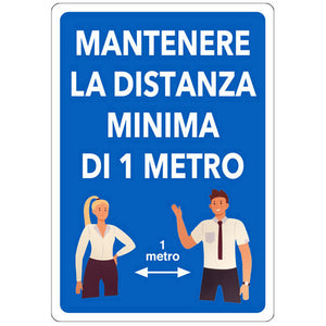 ETIC.ADES.30X20 MANTENERE DIST. MINIM. DI 1MT- 1,0 pz