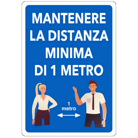 ETIC.ADES.30X20 MANTENERE DIST. MINIM. DI 1MT- 1,0 pz