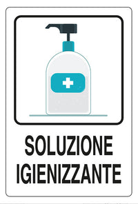 TARGA ADES.  20X30 SOLUZIONE IGIENIZZANTE- 10,0 pz