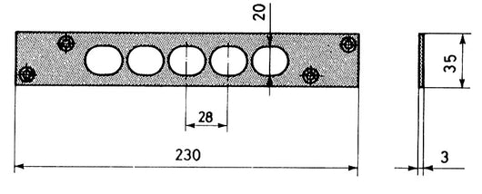 CISA 06220.00. CONTROPIASTRA SERRATURA 28 MM- CISA- 1,0 pz