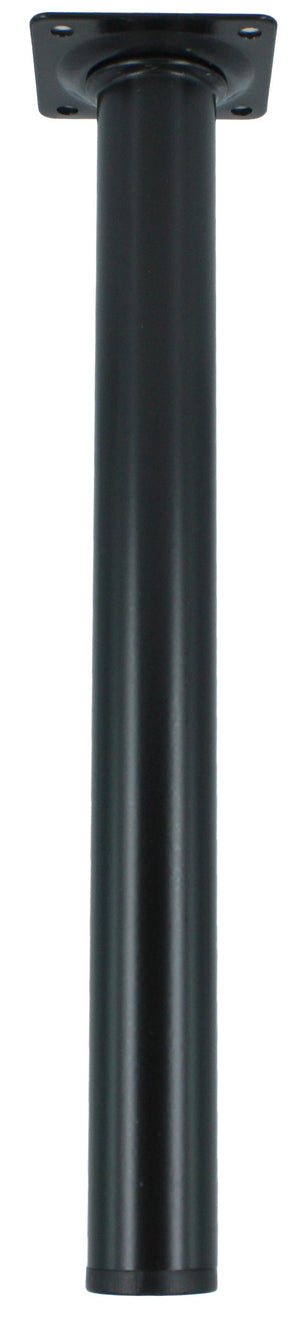 PIEDINO ACCIAIO D. 30 X H 300 MM NERO- 4,0 pz