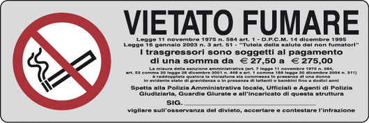 ETICHETTA ADESIVA 150X50 VIETATO FUMARE- 10,0 pz