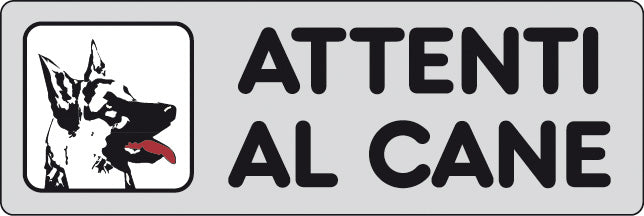 ETICHETTA ADESIVA 150X50 ATTENTI AL CANE- 10,0 pz
