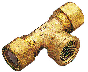 TEE OTTONE DUE BICONI - F/GAS 14X1/2- TIEMME- 10,0 pz