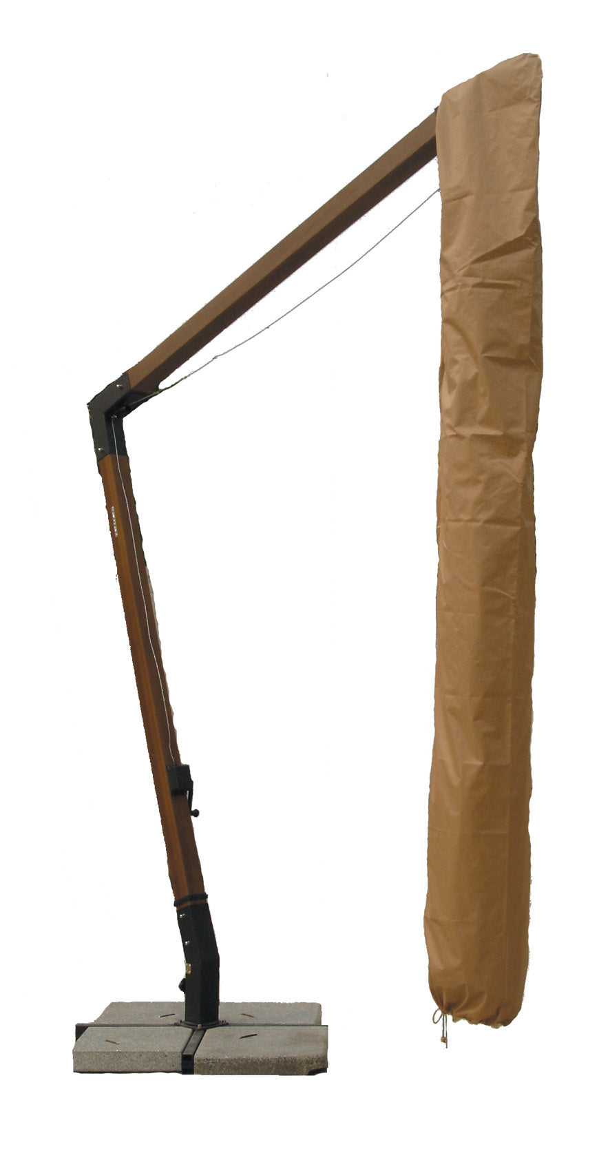 Custodia khaki per ombrelloni decentrati 3x3 m colore ecru resistente alle intemperie I Giardini del Re