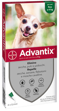 BAYER ADVANTIX SPOT ON 4 PIPETTE CANI  0- 4 KG- BAYER- 1,0 pz