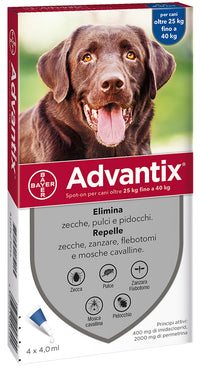 BAYER ADVANTIX SPOT ON 4 PIPETTE CANI 25-40 KG- BAYER- 1,0 confezione