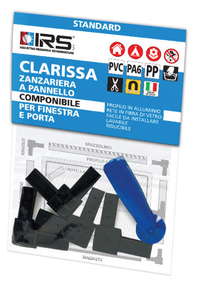 ZANZARIERA IRS CLARISSA BL 4 ANGOLI + ROTELLA- IRS- 1,0 pz