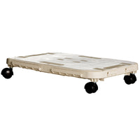 PEDANA C/RUOTE DOLLY HOME 48X29X12,5 CM ECRU- 1,0 pz