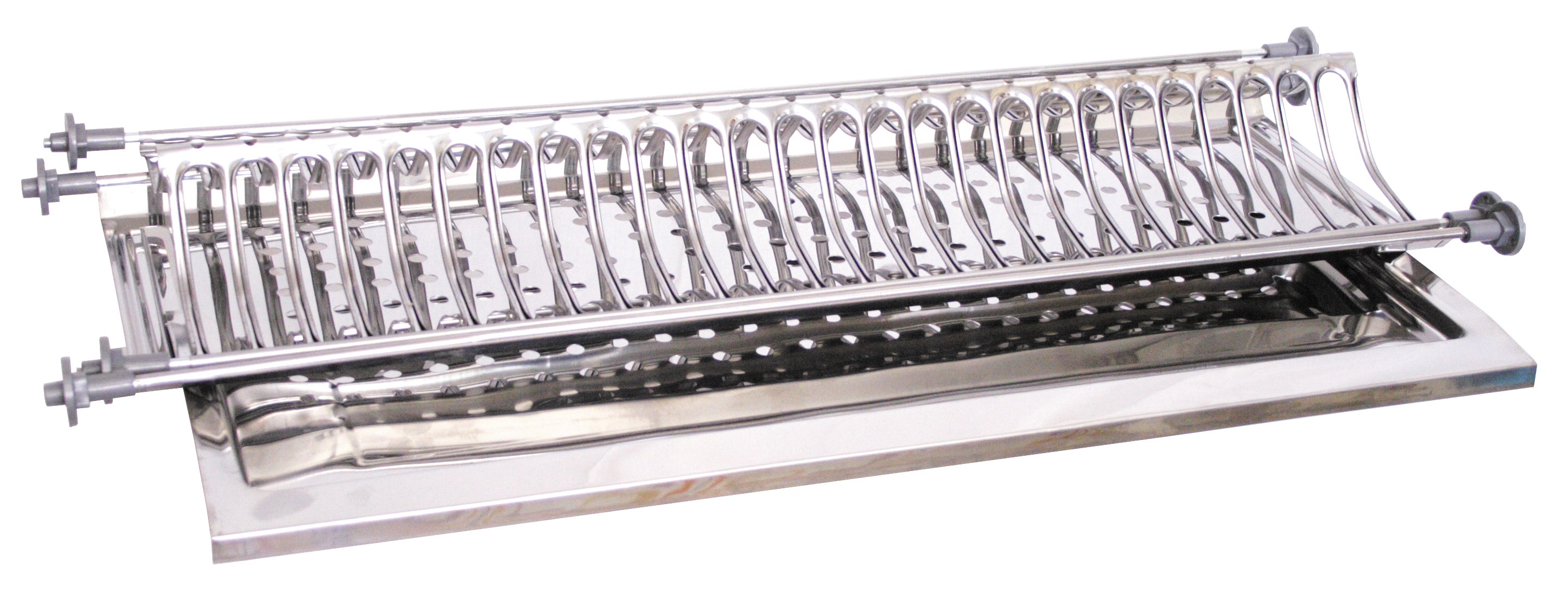 MENSOLA COLAPIATTI ACCIAIO INOX C/VASCH 76 CM- INOX ITALIA- 1,0 coppie