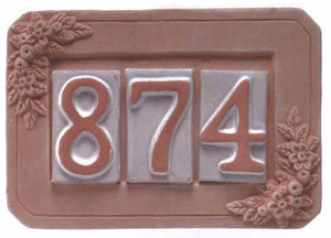 PORTANUMERO IN TERRACOTTA 3 POSTI 24X16 CM- 5,0 pz