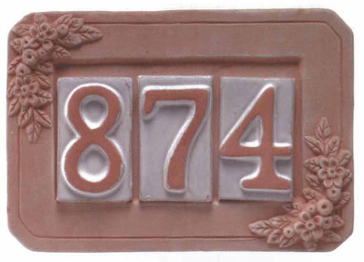 PORTANUMERO IN TERRACOTTA 3 POSTI 24X16 CM- 5,0 pz