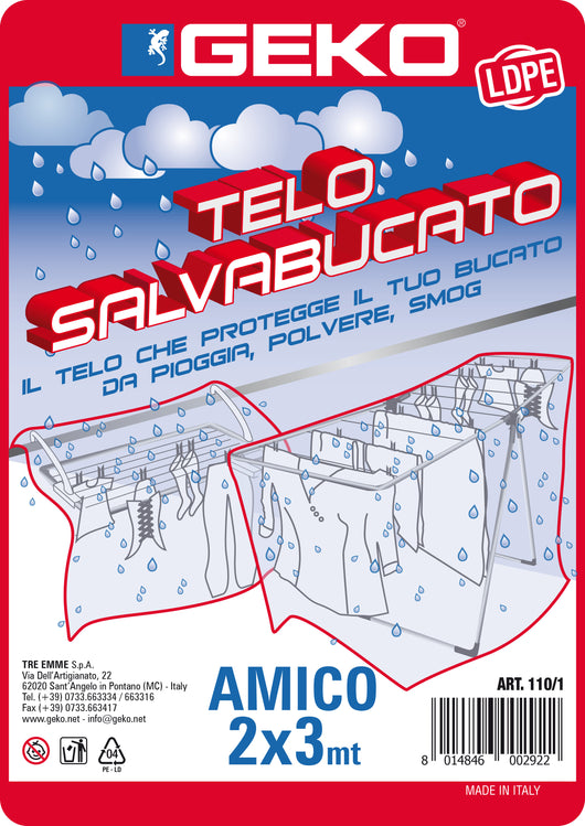 TELONE ANTI PIOGGIA POLIETILENE AMICO 200X300 CM*- 28,0 pz