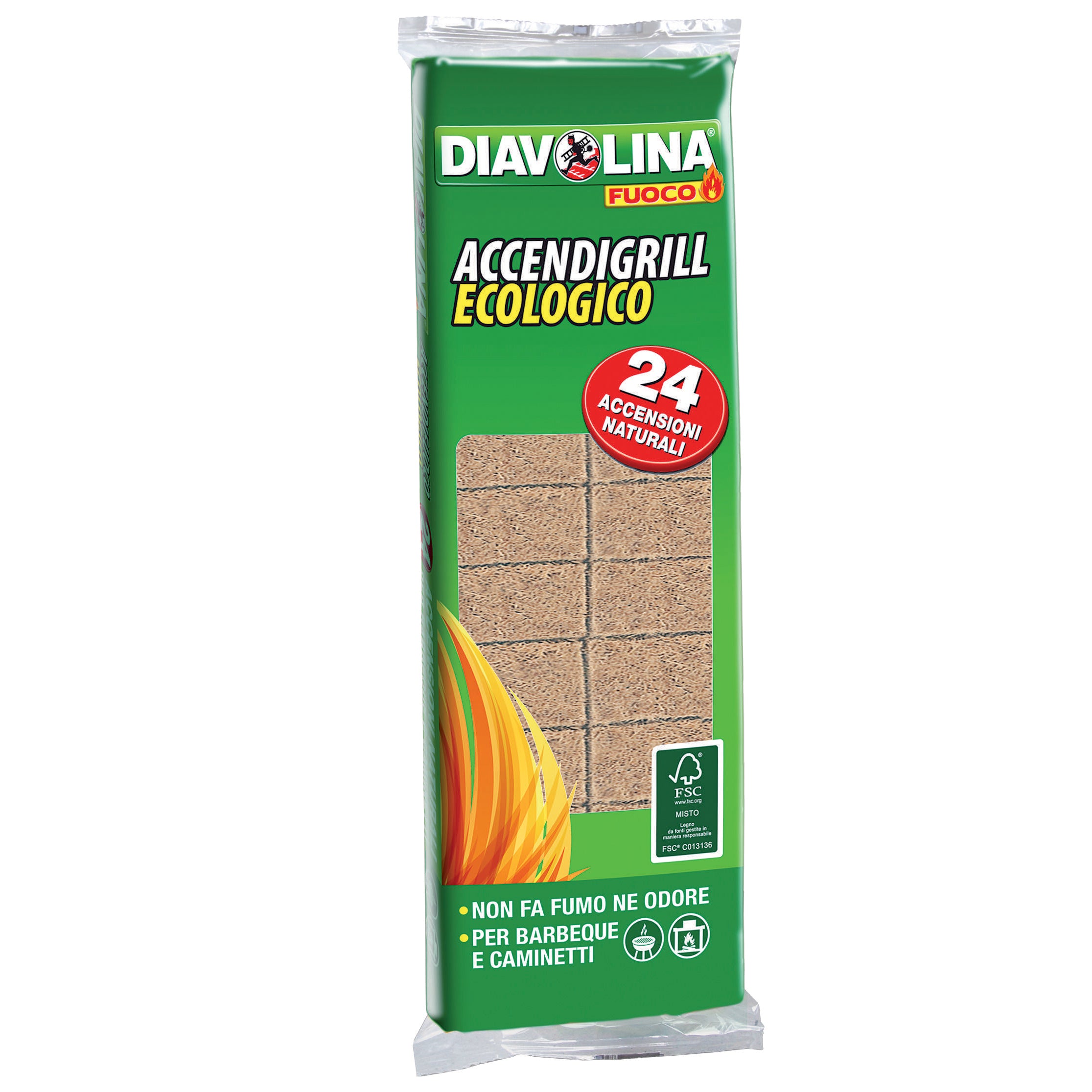 ACCENDIFUOCO  24 CUBI DIAVOLINA ECOLOGICO  15330- FACCO GIUSEPPE & C.- 24,0 pz