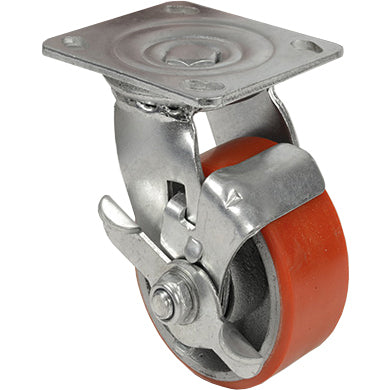 RUOTA POLIURETANO D 125X32 PIASTRA GIREV FRENO EXP- 1,0 pz