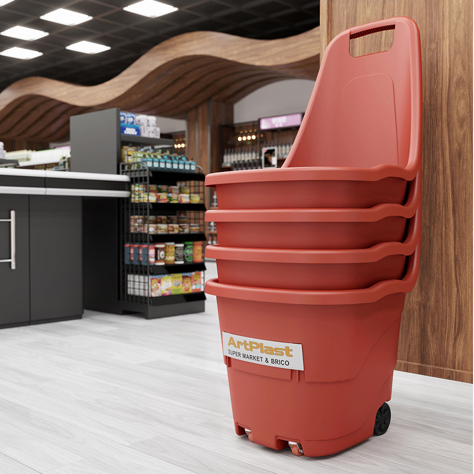 CARRELLO PORTATUTTO 4 RUOTE IN RESINA- 1,0 pz