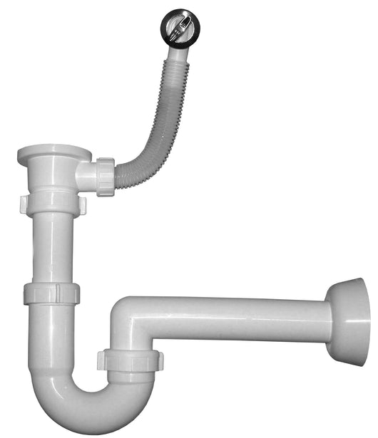 SIFONE PER LAVATOIO RESINA C/PILETTA E TROPPO PIENO- 1,0 pz