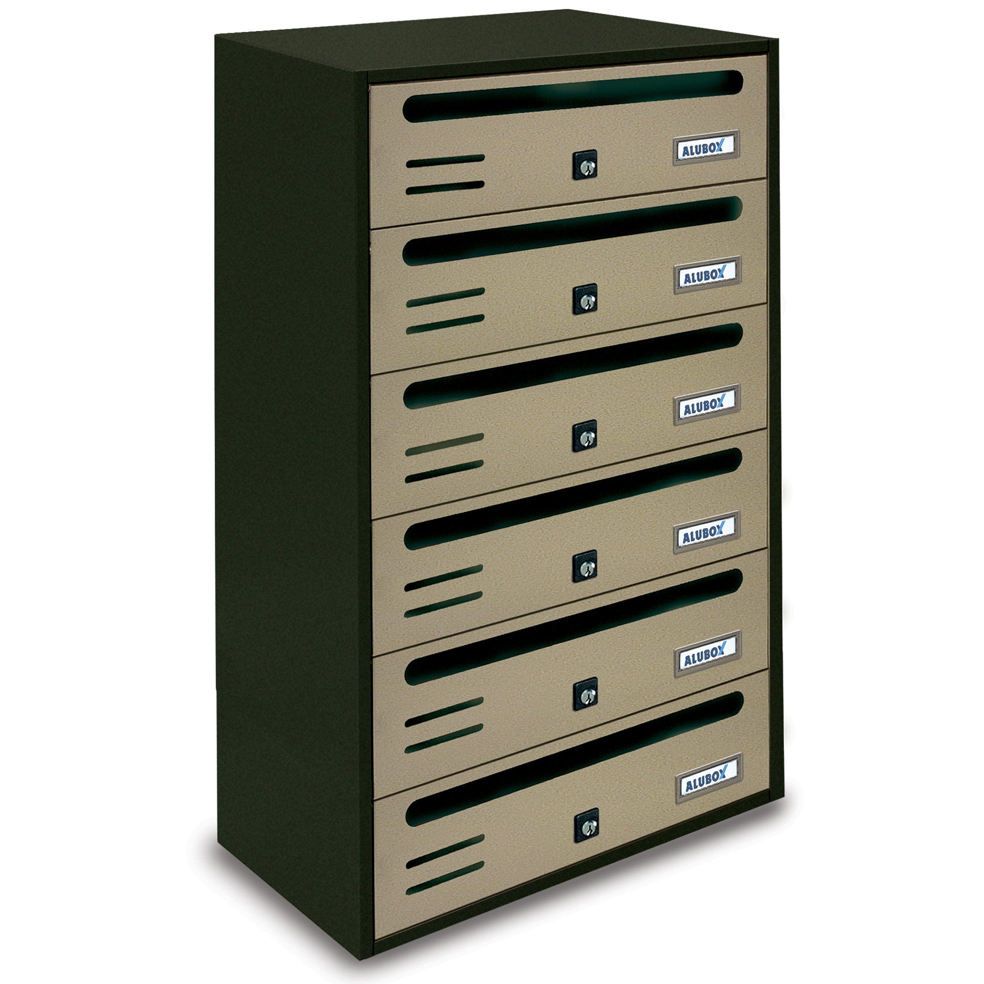 CASSETTA POSTALE ALUBOX CUBO/R 6 38,5X25X63 SABBIA- 1,0 pz