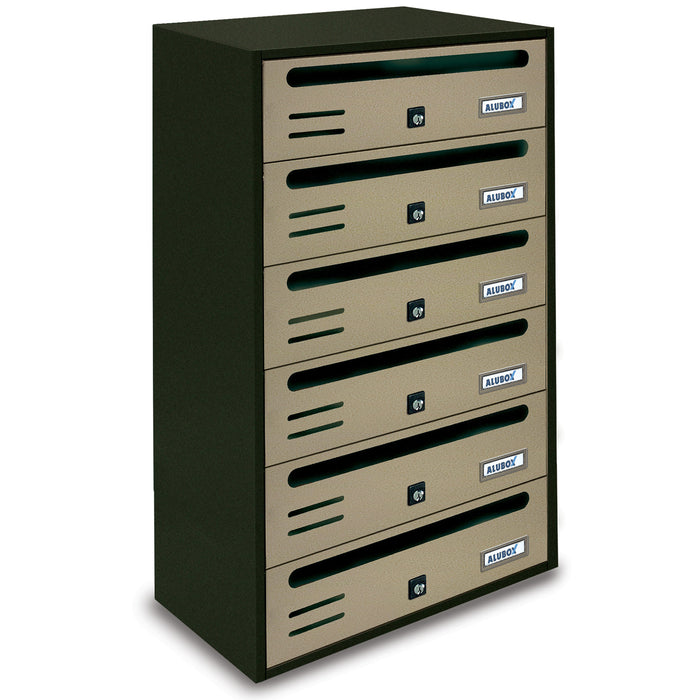 CASSETTA POSTALE ALUBOX CUBO/R 6 38,5X25X63 SABBIA- 1,0 pz