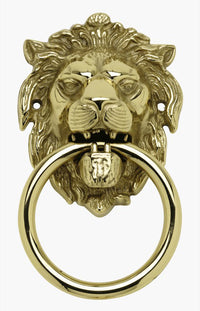 BATTENTE OTTONE LEONE C/ANELLO 155 MM ANTICATO- BENINI- 2,0 pz