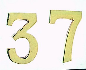 NUMERO CIVICO 1 IN OTTONE 100 MM- 15,0 pz