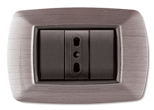 PLACCA LIFE LIVING PLAST ACCIAIO SATINATO 3P- ELETTROCANALI- 10,0 pz