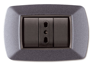 PLACCA LIFE LIVING PLAST GRIGIO CHIARO VULCAN 3P- ELETTROCANALI- 10,0 pz