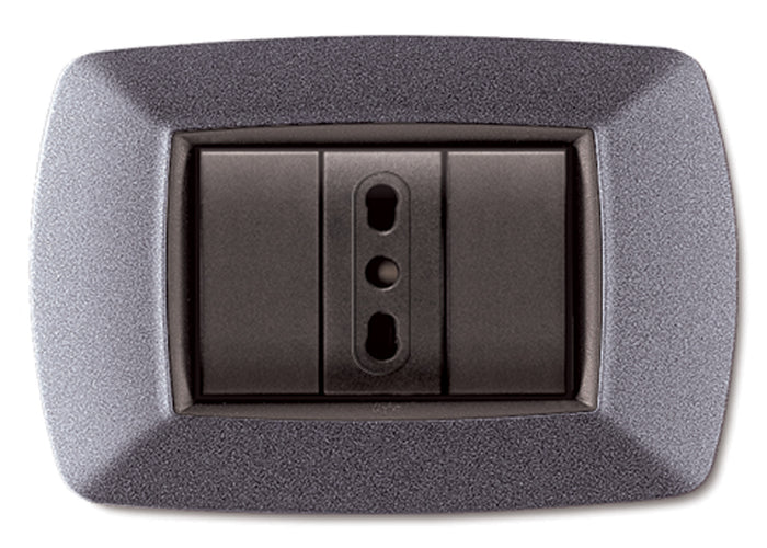 PLACCA LIFE LIVING PLAST GRIGIO CHIARO VULCAN 3P- ELETTROCANALI- 10,0 pz