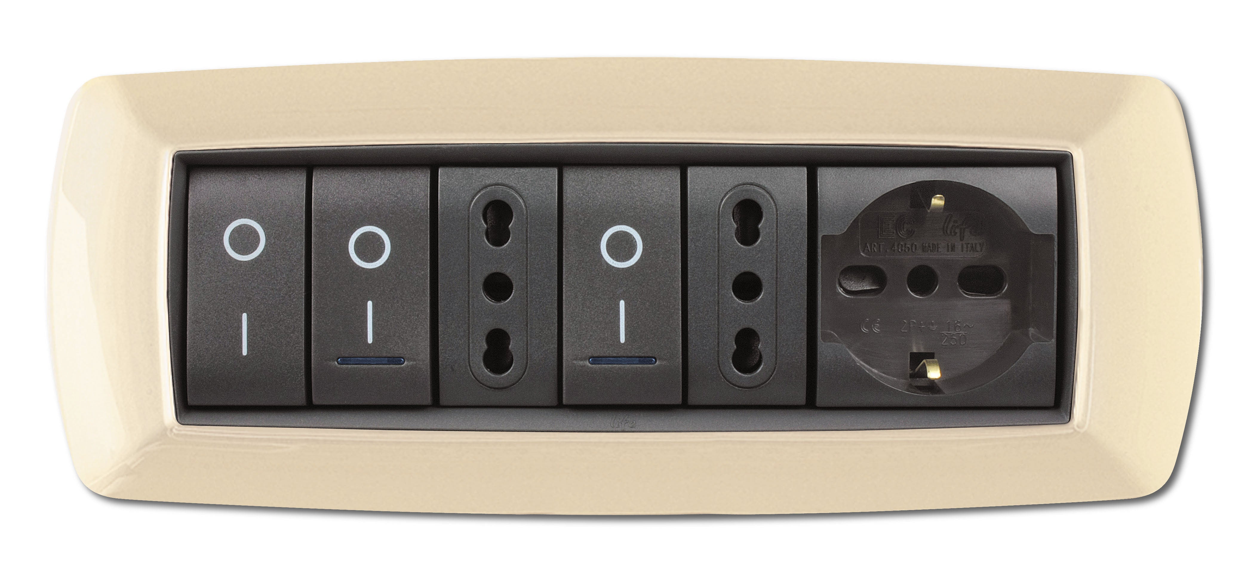 PLACCA LIFE LIVING PLAST AVORIO 7P- ELETTROCANALI- 1,0 pz