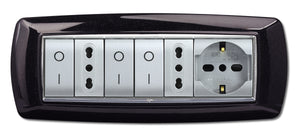 PLACCA LIFE LIVING PLAST NERO GLITTERING 7P- ELETTROCANALI- 1,0 pz